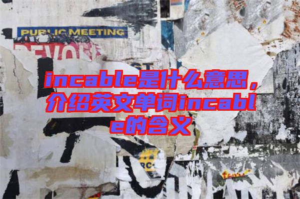 incable是什么意思，介紹英文單詞incable的含義