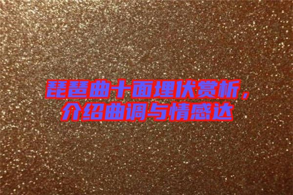 琵琶曲十面埋伏賞析，介紹曲調(diào)與情感達(dá)
