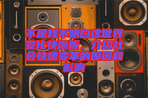 不是我不明白這世界變化快原版，介紹社會(huì)快速變革的原因和影響