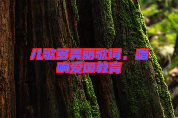 兒歌多美麗歌詞，唱響愛國教育