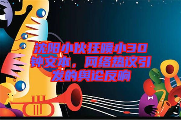 沈陽小伙狂噴小30鐘文本，網(wǎng)絡(luò)熱議引發(fā)的輿論反響