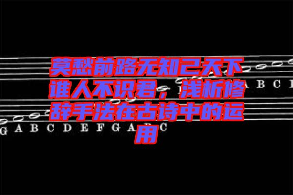 莫愁前路無知己天下誰人不識(shí)君，淺析修辭手法在古詩中的運(yùn)用