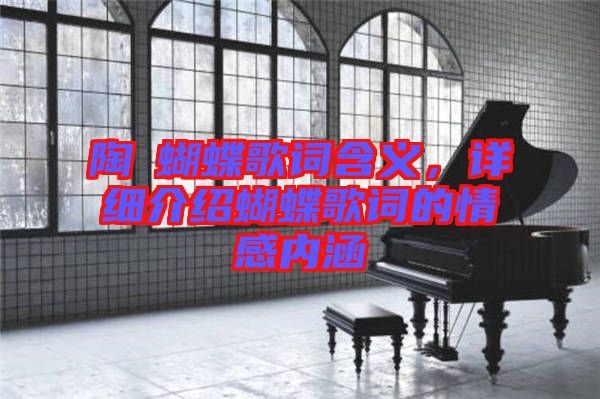 陶喆蝴蝶歌詞含義，詳細(xì)介紹蝴蝶歌詞的情感內(nèi)涵