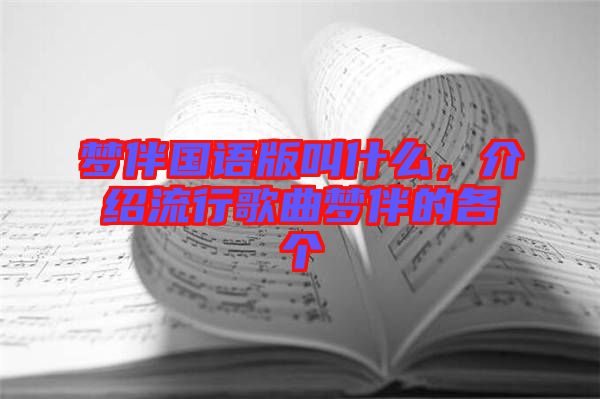 夢伴國語版叫什么，介紹流行歌曲夢伴的各個