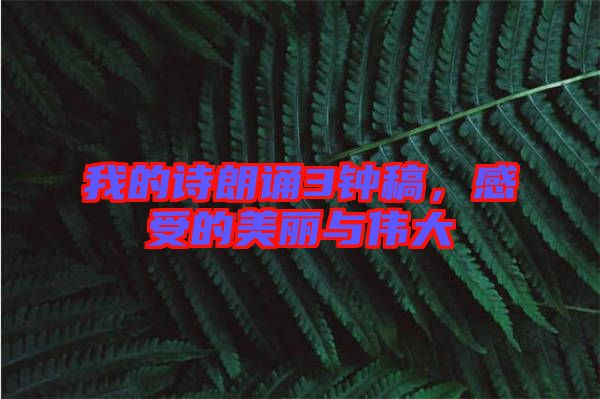 我的詩(shī)朗誦3鐘稿，感受的美麗與偉大