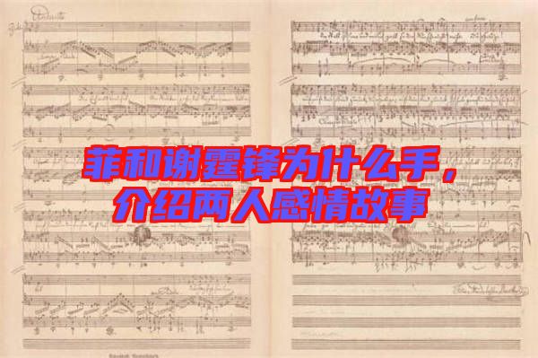 菲和謝霆鋒為什么手，介紹兩人感情故事