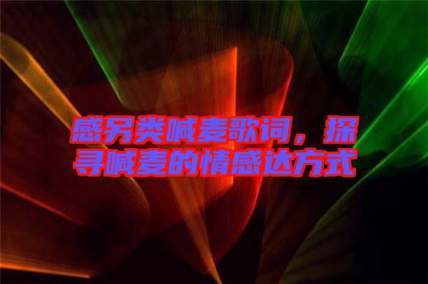 感另類喊麥歌詞，探尋喊麥的情感達(dá)方式