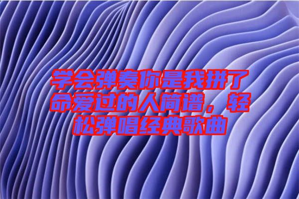 學(xué)會(huì)彈奏你是我拼了命愛過的人簡譜，輕松彈唱經(jīng)典歌曲