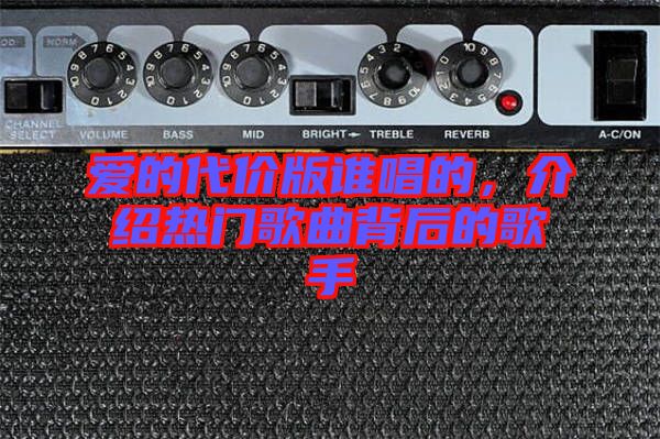 愛的代價版誰唱的，介紹熱門歌曲背后的歌手