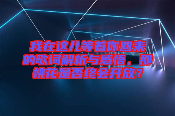 我在這兒等著你回來(lái)的歌詞解析與感悟，那桃花是否終會(huì)開(kāi)放？