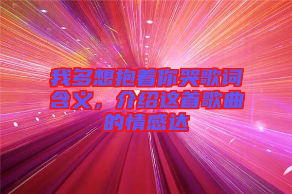 我多想抱著你哭歌詞含義，介紹這首歌曲的情感達