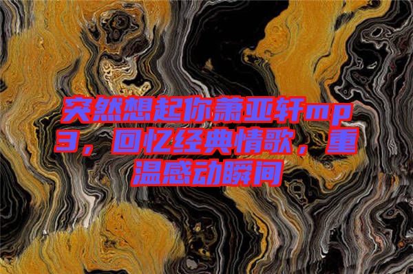 突然想起你蕭亞軒mp3，回憶經(jīng)典情歌，重溫感動(dòng)瞬間