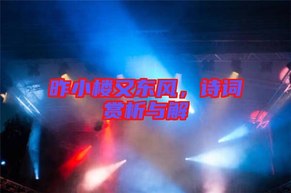 昨小樓又東風(fēng)，詩詞賞析與解