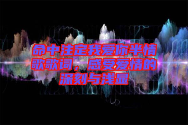 命中注定我愛你半情歌歌詞，感受愛情的深刻與淺顯