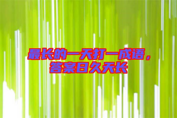 最長的一天打一成語，答案日久天長
