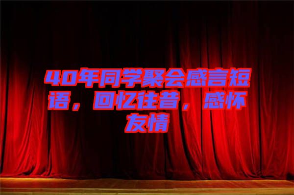 40年同學(xué)聚會感言短語，回憶往昔，感懷友情