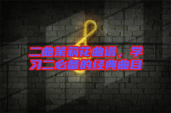 二曲茉莉花曲譜，學(xué)習(xí)二必備的經(jīng)典曲目