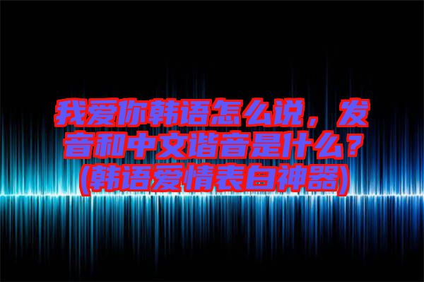 我愛你韓語怎么說，發(fā)音和中文諧音是什么？(韓語愛情表白神器)