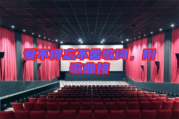 愛不得忘不舍歌詞，附歌曲接