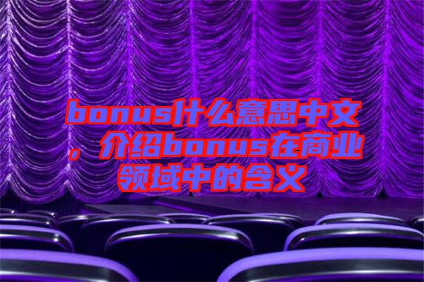 bonus什么意思中文，介紹bonus在商業(yè)領(lǐng)域中的含義