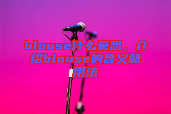 blouse什么意思，介紹blouse的含義和用法