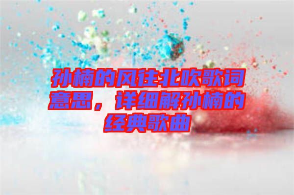 孫楠的風(fēng)往北吹歌詞意思，詳細(xì)解孫楠的經(jīng)典歌曲