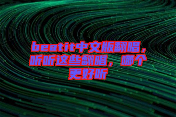 beatit中文版翻唱，聽聽這些翻唱，哪個(gè)更好聽