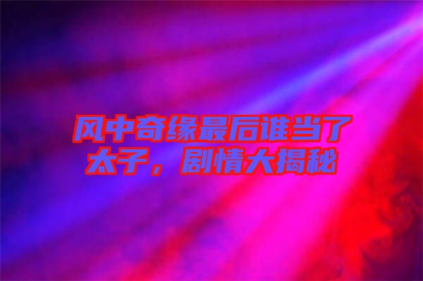 風(fēng)中奇緣最后誰(shuí)當(dāng)了太子，劇情大揭秘