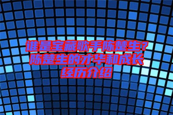 誰(shuí)是寶藏歌手陳楚生？陳楚生的才華和成長(zhǎng)經(jīng)歷介紹