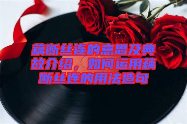 藕斷絲連的意思及典故介紹，如何運(yùn)用藕斷絲連的用法造句