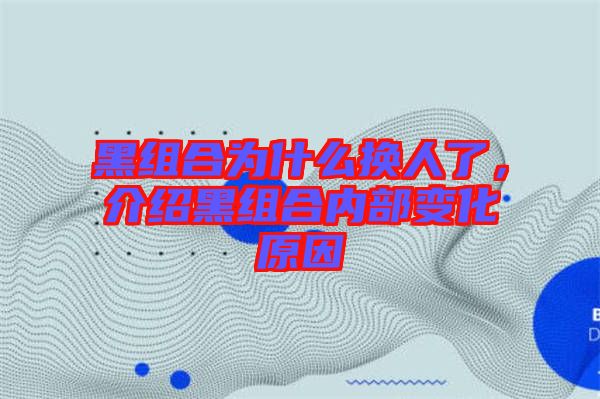 黑組合為什么換人了，介紹黑組合內(nèi)部變化原因