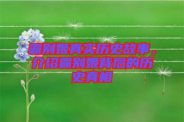 霸別姬真實(shí)歷史故事，介紹霸別姬背后的歷史真相